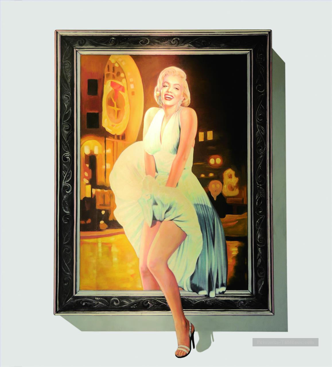 Marilyn Monroe dans le cadre 3D Peintures à l'huile